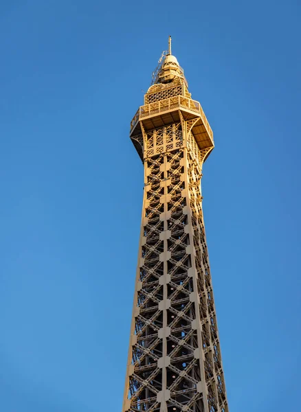Una Foto Sección Superior Torre Eiffel París Las Vegas —  Fotos de Stock