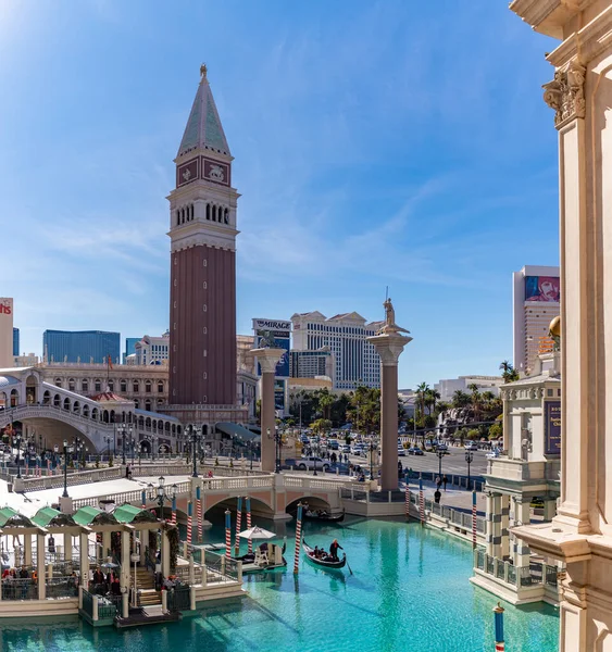 Uma Foto Las Vegas Veneziano Com Torre Campanile Esquerda — Fotografia de Stock