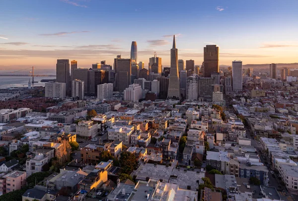 Obrázek Centra San Franciska Při Západu Slunce — Stock fotografie