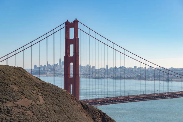 Obrázek Golden Gate Bridge Města San Francisco Dálce Jak Vidět — Stock fotografie