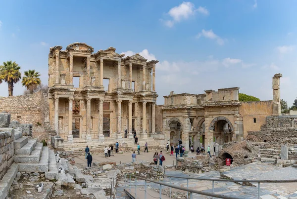 Картина Библиотеки Цельса Ворот Мазея Митридата Древнем Городе Эфес — стоковое фото