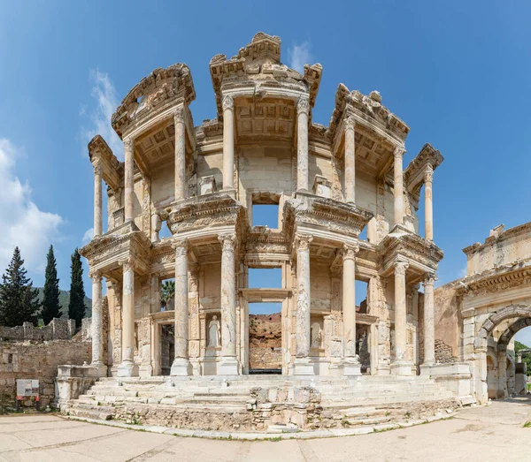 Een Foto Van Bibliotheek Van Celsus Efeze Oude Stad — Stockfoto