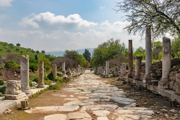 Uma Imagem Rua Lado Ágora Palco Cidade Antiga Éfeso — Fotografia de Stock