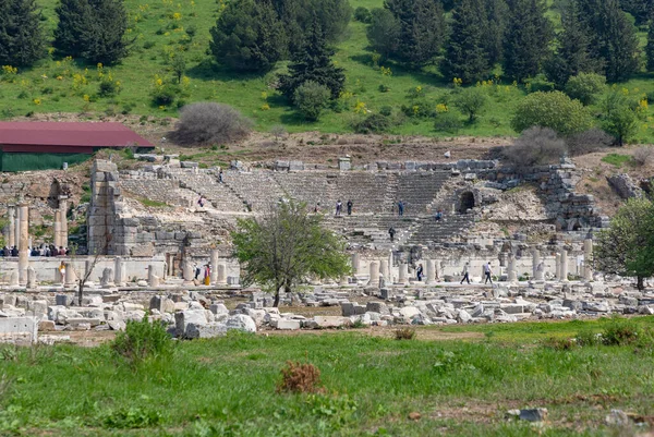 Een Foto Van Odeon Bij Efeze Oude Stad Gezien Van — Stockfoto