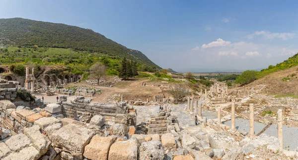 Een Beeld Van Ruïnes Het Landschap Van Efeze Oude Stad — Stockfoto