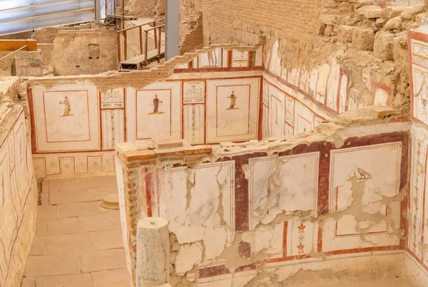 Obrázek Nástěnných Maleb Domů Terase Starobylém Městě Efesus — Stock fotografie