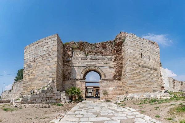 Een Foto Van Selcuk Ayasuluk Castle Gate Selcuk — Stockfoto