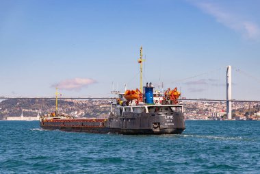 Boğazdaki Kargo Gemisi Lime 'ın bir resmi..