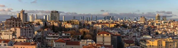 Panorama Bild Hustaken Beyoglu Distriktet Med Höga Kontor Sisli Distriktet — Stockfoto
