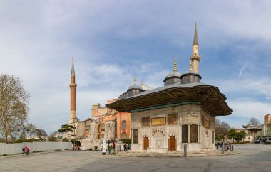 Ayasofya ve Çeşme Sultan III. Ahmed 'in bir resmi..