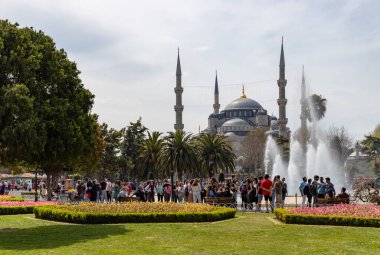 Mavi Cami ve Sultan Ahmet Parkı 'nın bir resmi..