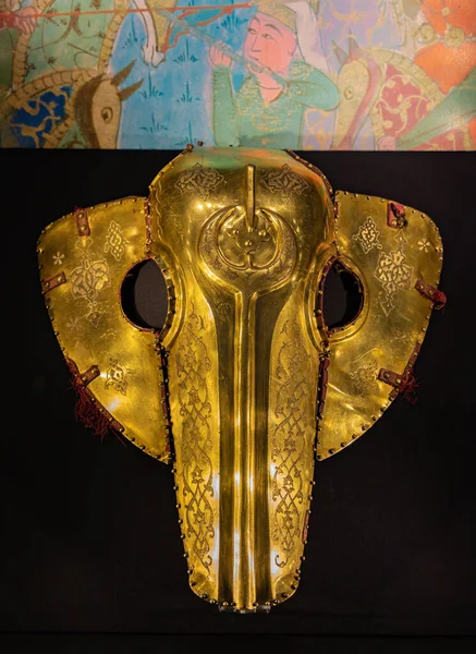 Картина Золотого Военного Шлема Оружейной Броне Часть Дворцового Комплекса Топкапы — стоковое фото