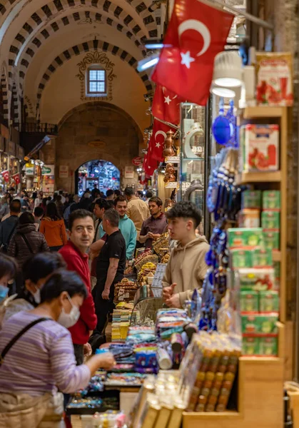 Uma Foto Das Lojas Dentro Bazar Das Especiarias Egípcio Istambul — Fotografia de Stock