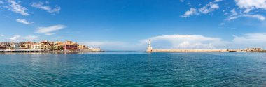 Eski Venedik Limanı ve Chania Deniz Feneri 'nin panorama resmi..