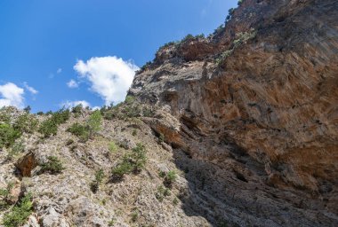 Samiriye Vadisi 'nin bir resmi. Yerden bakıldığında engebeli bir manzara..