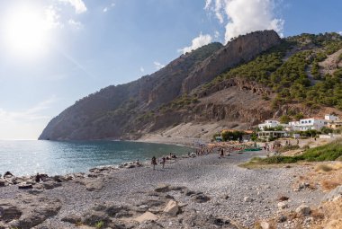 Agia Roumeli plajının bir resmi..