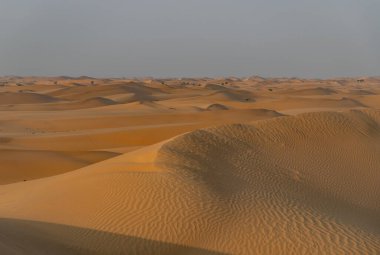 Abu Dabi 'nin dışındaki çöl manzarasının bir resmi..