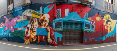 Lorong Bandar 21, Kuala Lumpur 'da renkli bir duvar resmi..