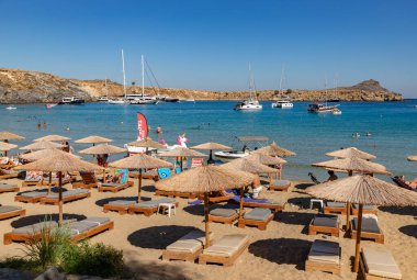 Lindos Plajı 'nın bir resmi..