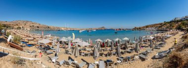 Lindos Sahili 'nin panorama resmi..