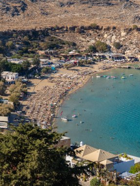 Lindos Plajı 'nın bir resmi..