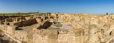 Uthina arkeolojik sahasında balıkçı meleklerin hamamlarının manzarası..