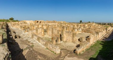 Uthina arkeolojik sahasındaki Balıkçı Meleklerin Hamamları 'nın bir resmi..