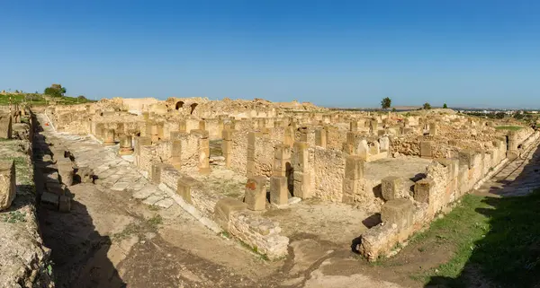 Uthina arkeolojik sahasındaki Balıkçı Meleklerin Hamamları 'nın bir resmi..