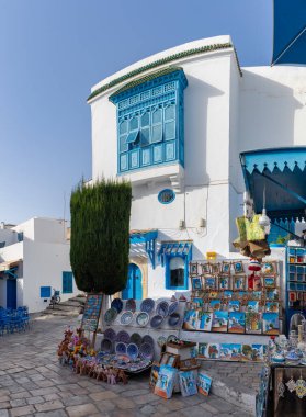 Sidi Bou Said, Tunus 'un mavi ve beyaz sokaklarının bir resmi..