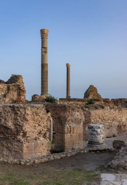 Kartaca arkeolojik sahasında Antoninus Hamamları 'nın bir resmi..
