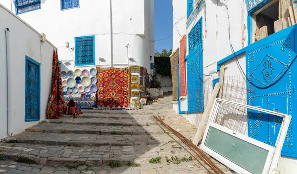 Sidi Bou Said, Tunus 'un mavi ve beyaz sokaklarının bir resmi..