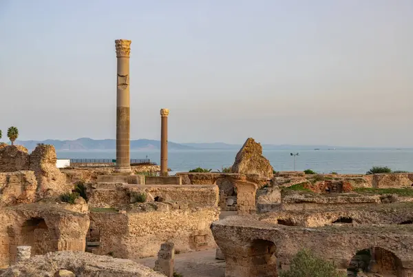 Kartaca arkeolojik sahasında Antoninus Hamamları 'nın bir resmi..