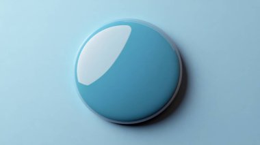 Kalıplı mavi arkaplanda parlak mavi bir dairesel düğme.