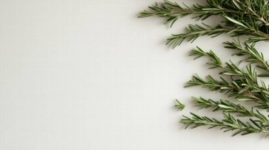 Temiz beyaz yüzeyde bir biberiye tozu taze bir görünüm yaratır.