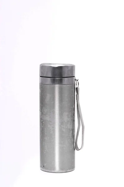 在白色背景上的金属热水瓶 — 图库照片