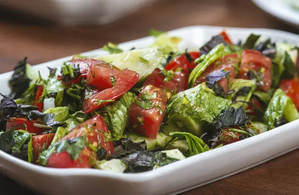 Sebze Salatası Taze Sebze Kabak Domates — Stok fotoğraf