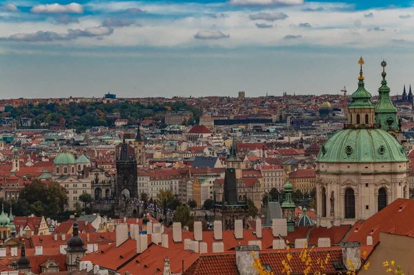 Stadtbild Von Prag Mit Roten Dächern Tschechien Europa Schöne Aussicht — Stockfoto