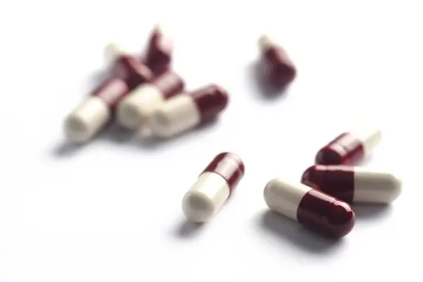 Drug Prescription Treatment Medication Pharmaceutical Medicament Pharmacy Theme Heap Red — Stock Photo, Image
