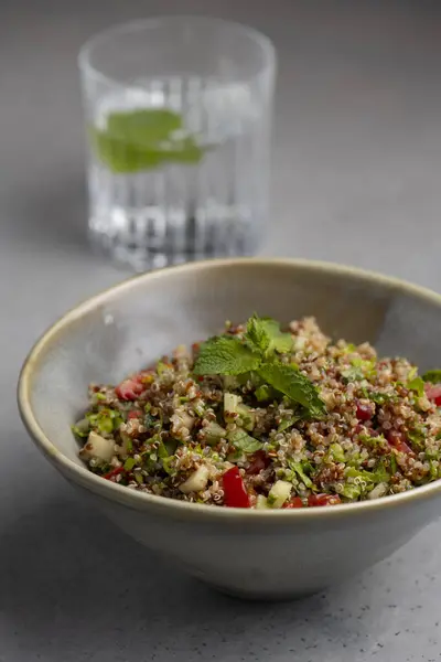 Tabbouleh salad with quinoa, parsley and mint .quinoa salad