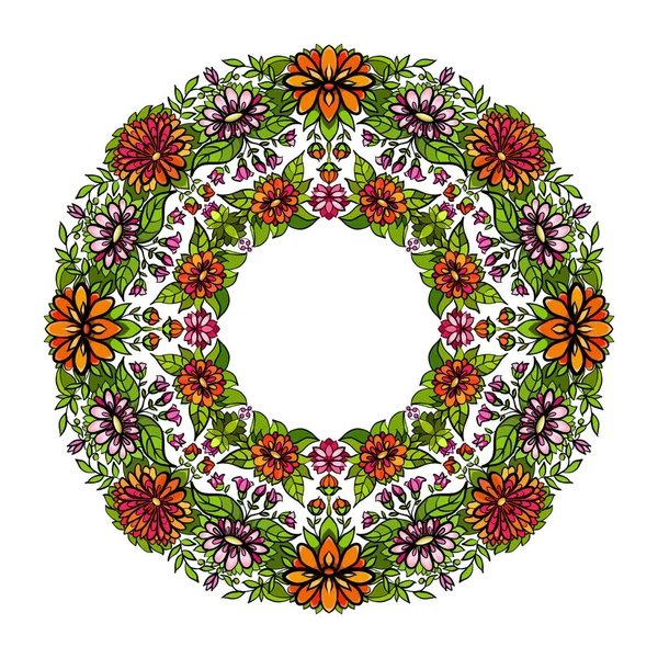 有德国花的曼陀罗花 用于纺织品的装饰图案 明信片 — 图库照片