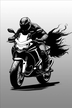 Benzersiz ve göz alıcı motosiklet vektör sanatı. Tasarımlarına dinamik bir dokunuş eklemek için harika..