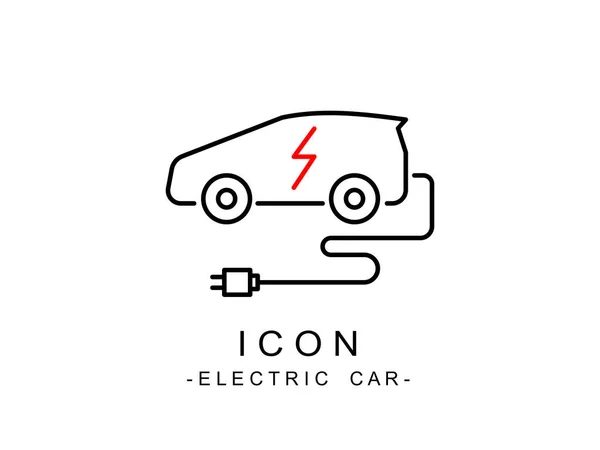 Vector Illustratie Van Elektrische Aangedreven Auto Oplaadpunt Pictogrammen Logo Stijl Stockillustratie