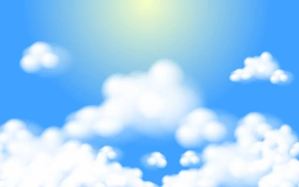 Achtergrond Met Wolken Blauwe Lucht Vectorachtergrond — Stockvector