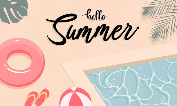 Φρέσκο Όμορφο Νερό Καλοκαίρι Banner Σχεδιασμό Μοτίβο Φόντου Οριζόντια Αφίσα — Διανυσματικό Αρχείο