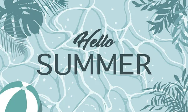 Frisches Schönes Wasser Sommer Banner Design Hintergrundmuster Horizontales Plakat Grußkarte — Stockvektor