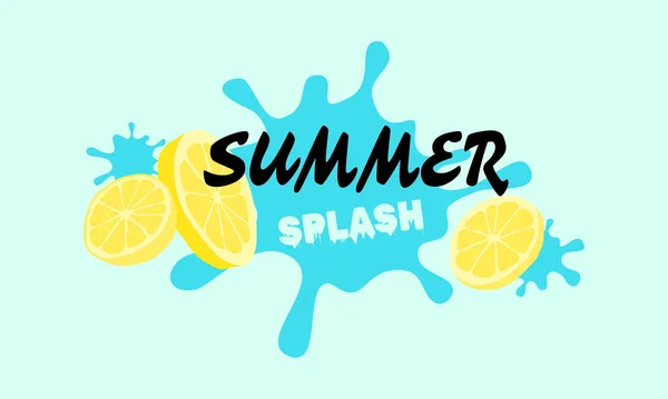 Frisch Schöne Sommer Splash Banner Design Hintergrundmuster Horizontales Plakat Grußkarte — Stockvektor