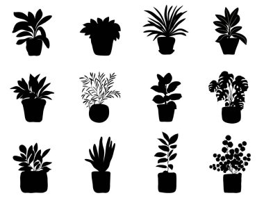 Eğreltiotu yeşil ormanının vektör tasarım elementleri koleksiyonu, yeşil sanat siluet güzellik dekorasyonunda doğal bitkiyi bırakır tasarım için zarif bir illüstrasyon.