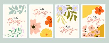 Botanik duvar sanat vektörü ayarlandı. Soyut şekilli yaprak çizimi. Baskı, kapak, duvar kağıdı, asgari ve doğal duvar sanatı için soyut bitki sanatı tasarımı. Vektör illüstrasyonu.