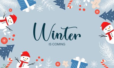 Christmas and New Year greeting banners. Winter Trendy vector illustration with Christmas decorative elements and typography design. Bright Christmas banners for ads, cover, social media. clipart