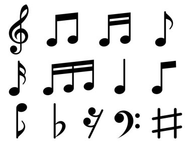 Müziğin güzelliğini ve akışını sembolize eden bir müzik koleksiyonu. Notalar, melodiyi ruha bağlayan ahengi ve ritmi simgeleyen kadronun içinde zarifçe dans ediyor..